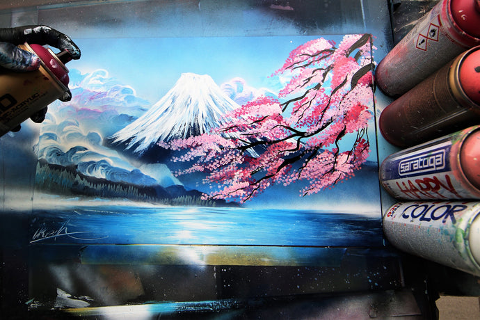 Fuji mount cherry blossom