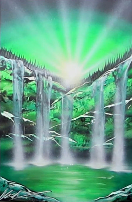 Green waterfall