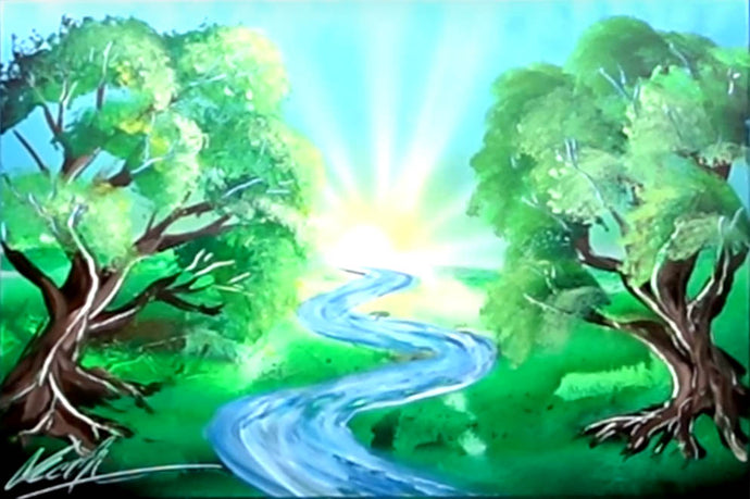 Trees and river